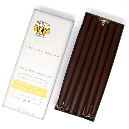 Mole Hollow Candles, 12" Unscented Taper Candle, Set of 12 - Choose from 39 Colors!