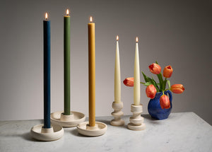 Greentree Home Candle, Apollo Unscented Taper Handmade Beeswax Candles
