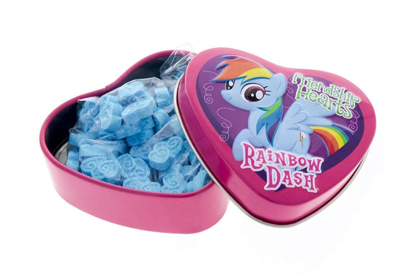 My Little Pony Friendship Hearts, 1 Ounce Candy Tin - 18 Count Display Box