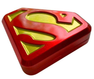 DC Comics Superman S-Shield Tin, 0.6 Ounce of Sour Cherry Flavored Red and Yellow S-shield Candy - 12 Count Display Box