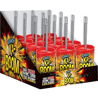 Kandy KA-BOOM Sour Cherry Popping Candy Explosions, 0.56 Ounces - 12 Count Display Box