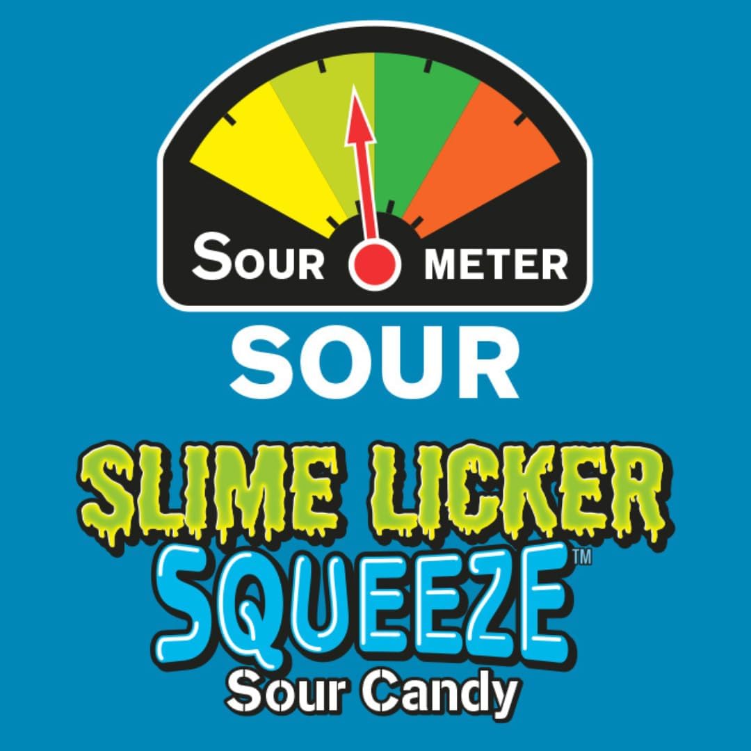 Toxic Waste Slime Licker Squeeze Sour Candy, with Blue Razz, Cherry, and Green Apple Flavors - 2.47 Ounce Tubes - 12 Count Display Box