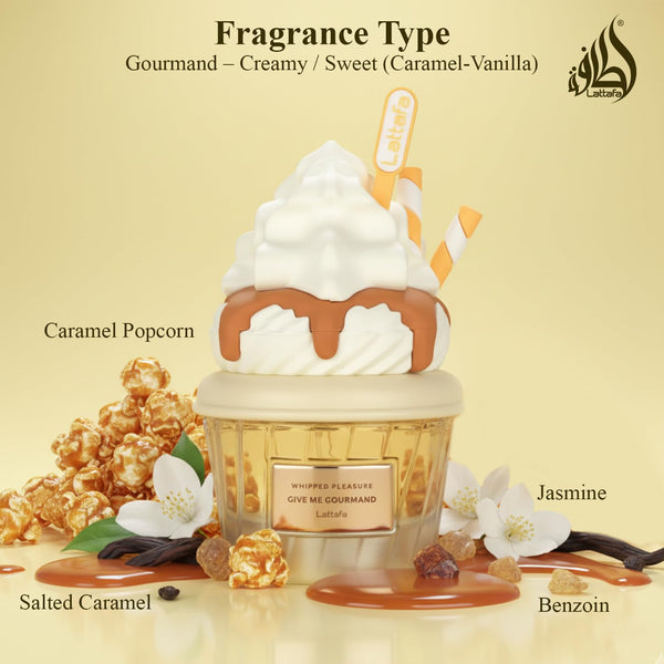 Lattafa Give me Gourmand Collection, Whipped Pleasure Eau de Parfum Spray Unisex Perfume, 75 ml