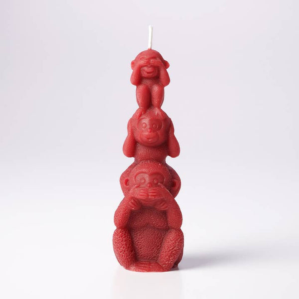 Greentree Home Candle, Wise Monkey Unscented Handmade Beeswax Sculptural Animal Candles