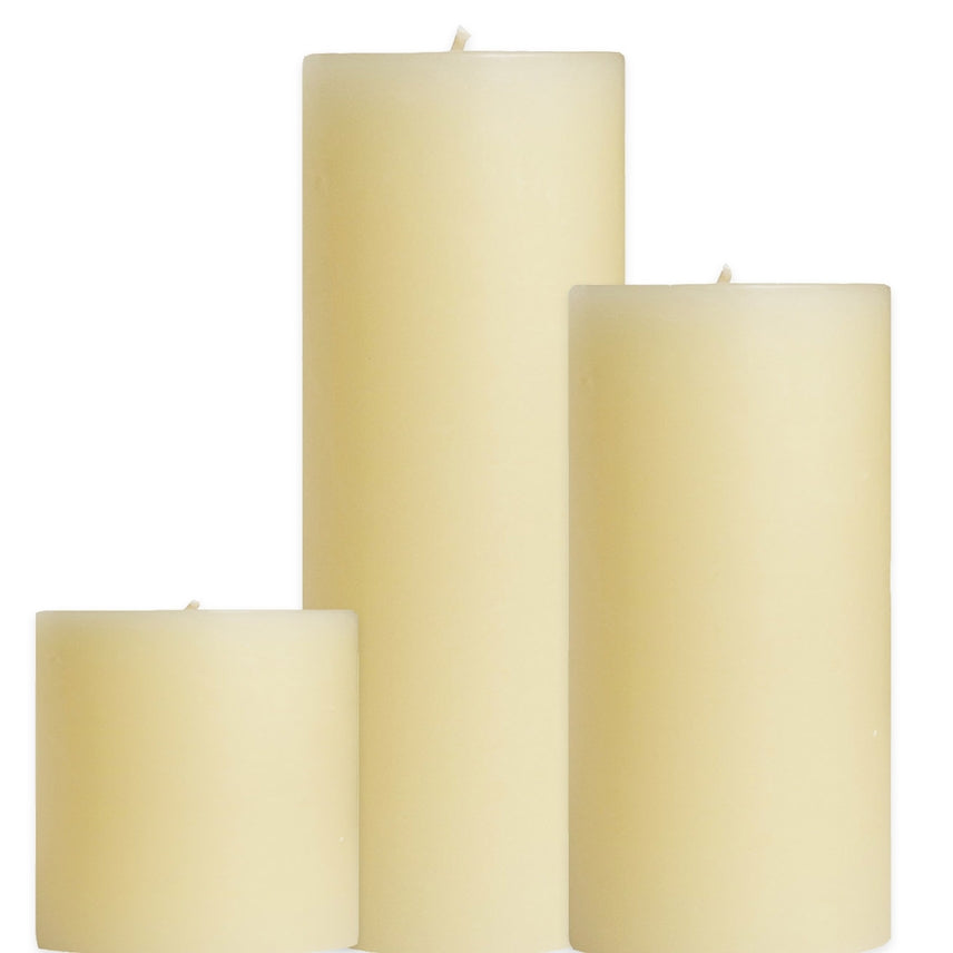 Unscented Pillar Candles, Off White