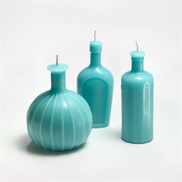 Greentree Home Candle, Bottles Unscented Handmade Beeswax Sculptural Candles