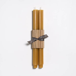 Greentree Home Candle, 12" Fluted Unscented Taper Handmade Beeswax Candles