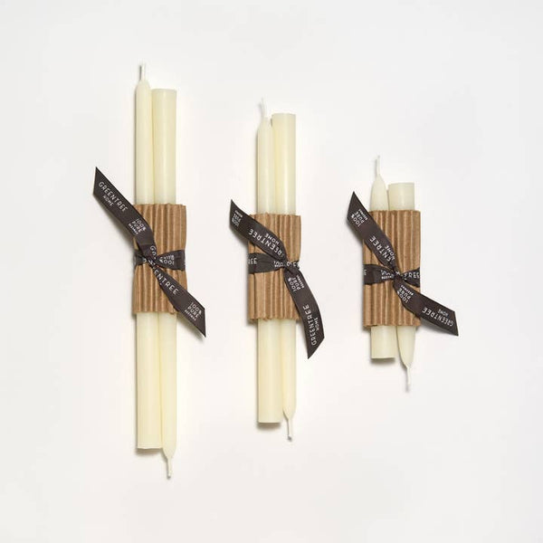 Greentree Home Candle, Every Day Unscented Handmade Beeswax Taper Candles