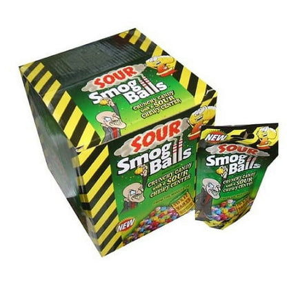 TOXIC WASTE Smog Balls Candy Gusseted Bags, 3 Ounce - 12 Count Display Box