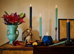 Greentree Home Candle, 10" Rope Unscented Taper Handmade Beeswax Candles