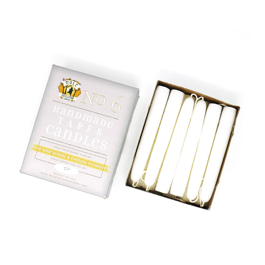 Mole Hollow Candles, 6" Unscented Taper Candle, Set of 12 - Choose from 39 Colors!
