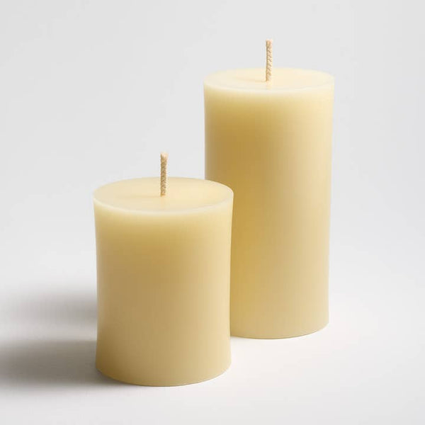 Greentree Home Candle, Traditional Pillar  Unscented Taper Handmade Beeswax Candles