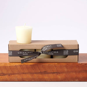 Greentree Home Candle, Handmade Beeswax Votive Candles - Boxed Set of 4