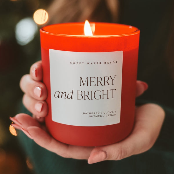 Sweet Water Decor Merry and Bright 15 oz Soy Candle