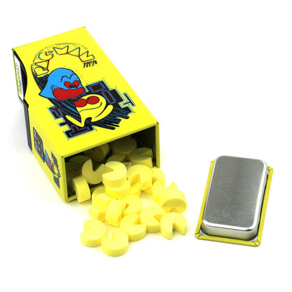 Pac-man Arcade Candy Tin, 0.6 Ounces of Strawberry Flavored Pac-Man Shaped Candies - 12 Count Display Box