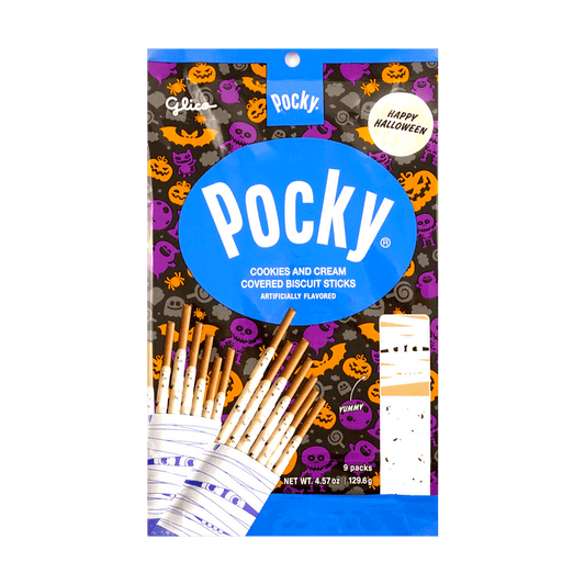 Pocky Halloween Cream Covered Biscuit Sticks, Cookies & Cream Flavor, 4.57 Ounce Pack