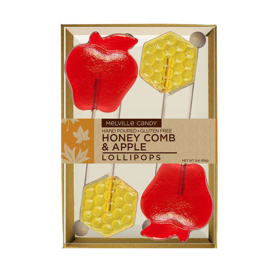 Melville Candy Honeycomb & Apple Lollipops – Rosh Hashanah Edition Hand-Poured • Gluten-Free • Net Wt 3oz (85g)