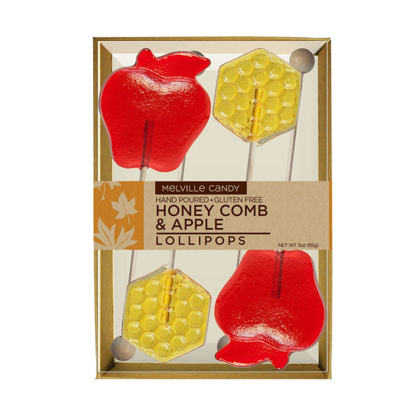 Melville Candy Honeycomb & Apple Lollipops – Rosh Hashanah Edition Hand-Poured • Gluten-Free • Net Wt 3oz (85g)