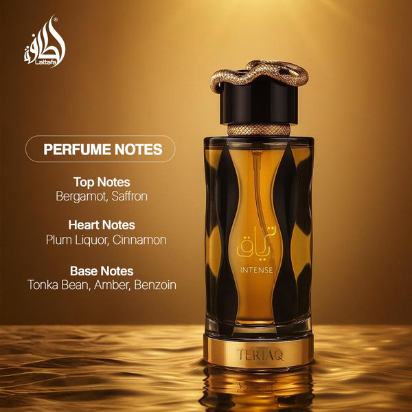 Lattafa Teriaq Intense Eau de Parfum Spray Unisex Perfume, 100 ml