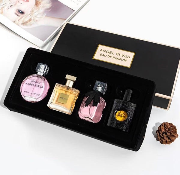 ANGEL ELVES Women's Perfume Gift Set, 4-Piece Luxury Fragrance Collection, 30ml×4, Long-Lasting Eau de Parfum, Elegant Design, Perfect for Gifting & Daily Wear