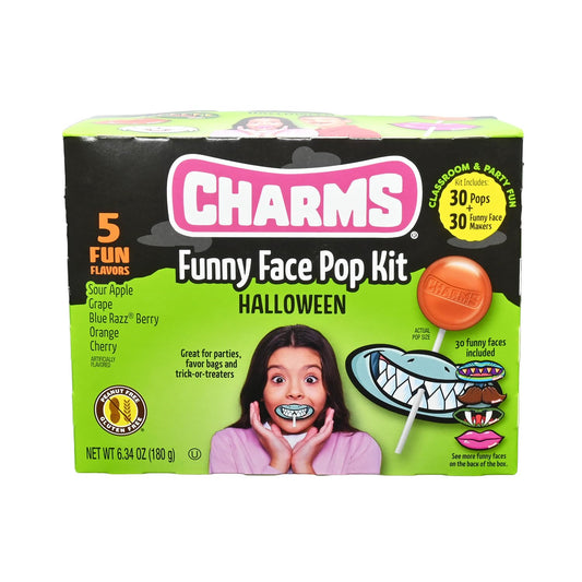 Charms Halloween Funny Face Pop Kit 30 Pops + 30 Funny Face Makers