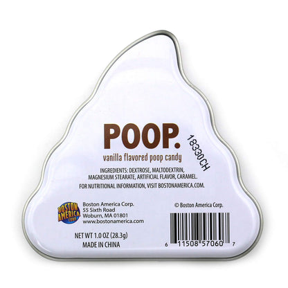 Emoticandy Poop Tin with Poop Emoji Vanilla Flavored Candy, 1 Ounce - 12 Count Display Box