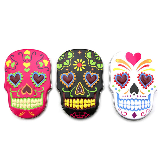 Halloween Sugar Skulls Sweet Candy, 1.4 Ounce Tins