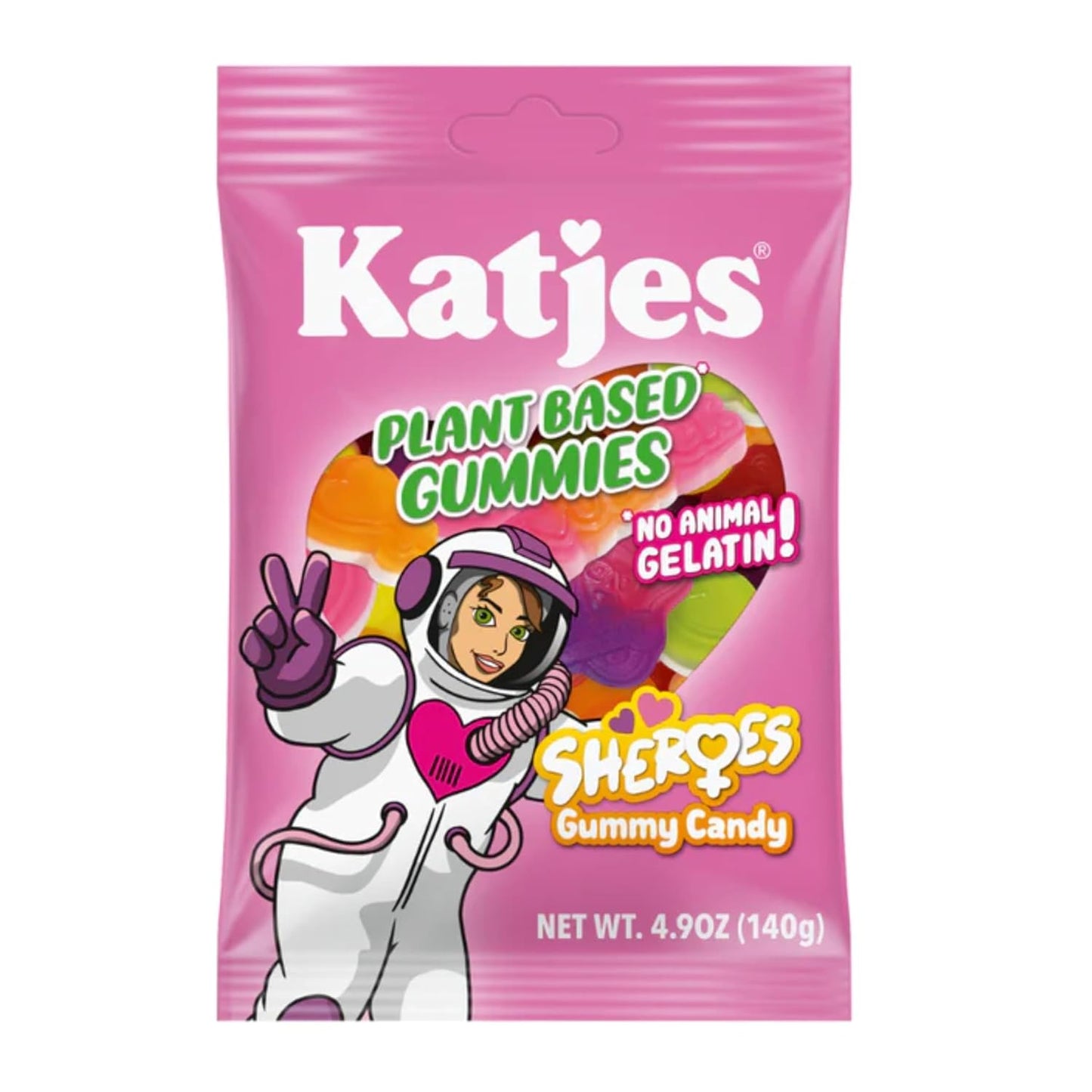 Katjes Plant Based Rainbow Gummy Candy, Palm Oil Free Candy - No Animal Gelatin - No High Fructose Corn Syrup, 4.9 Ounce Releasable Bag