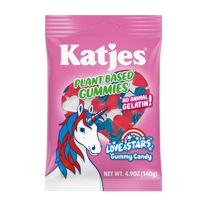 Katjes Plant Based Rainbow Gummy Candy, Palm Oil Free Candy - No Animal Gelatin - No High Fructose Corn Syrup, 4.9 Ounce Releasable Bag