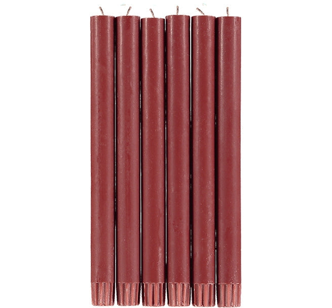 British Colour Standard 25cm / 10'' H Guardsman Red Eco Dinner Candles, Gift Box of 6