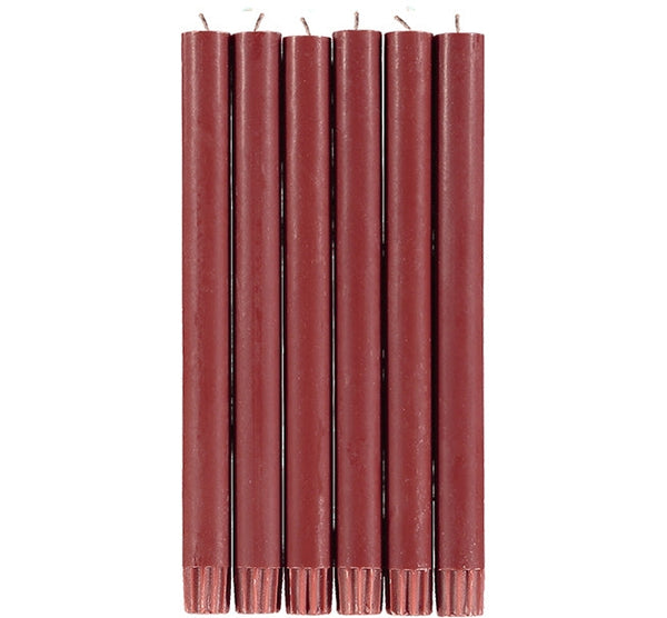 British Colour Standard 25cm / 10'' H Guardsman Red Eco Dinner Candles, Gift Box of 6