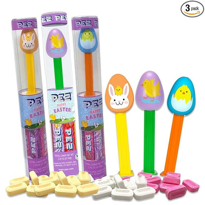 PEZ Easter Dispensers and Candy Holiday Tubes with 7 Packages of Candy Refills