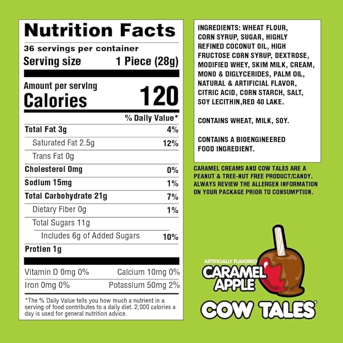 Goetze's Candy Cow Tales Caramel Chewy Candy Sticks, 1 Ounce  - 36 Count Display Box