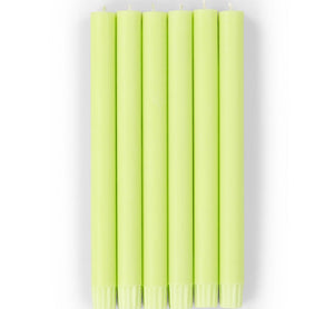 British Colour Standard 25cm / 10'' H Chartreuse Green Eco Dinner Candles, Gift Box of 6