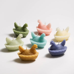 Greentree Home Candle, Nested Hen Unscented Handmade Beeswax Sculptural Animal Candles