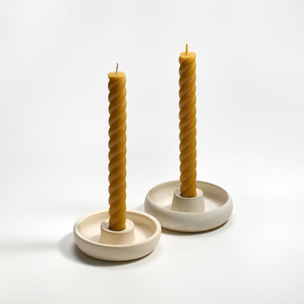 Greentree Home Candle, 10" Rope Unscented Taper Handmade Beeswax Candles