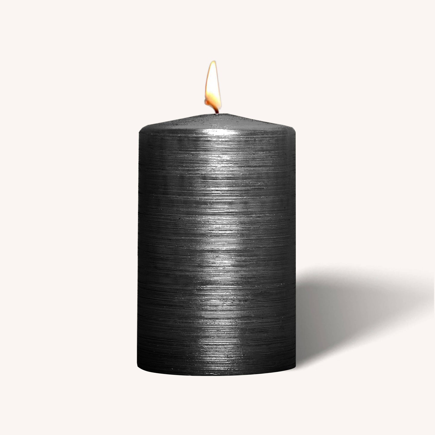 Brushed Metallic Pillar Candles - Black - 2.5" x 4" - 6 Pack