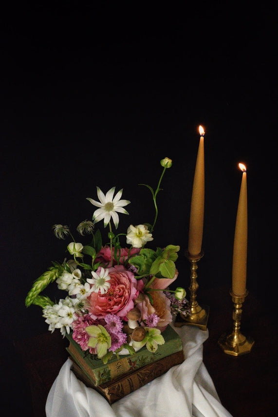 Greentree Home Candle, Apollo Unscented Taper Handmade Beeswax Candles