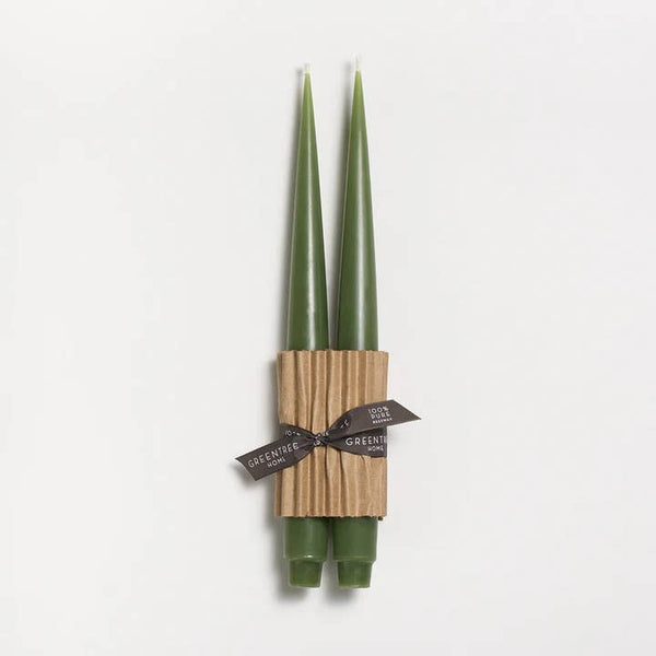 Greentree Home Candle, Apollo Unscented Taper Handmade Beeswax Candles