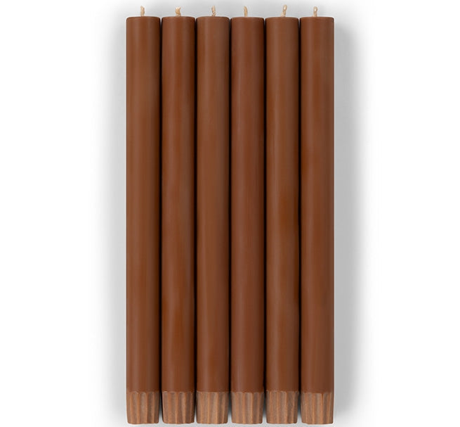 British Colour Standard 25cm / 10'' H Bronze Eco Dinner Candles, Gift Box of 6