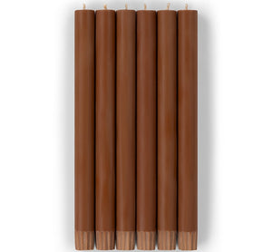 British Colour Standard 25cm / 10'' H Bronze Eco Dinner Candles, Gift Box of 6