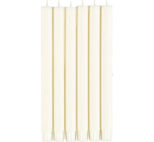 British Colour Standard 25cm / 10'' H Pearl White Eco Dinner Candles, Gift Box of 6