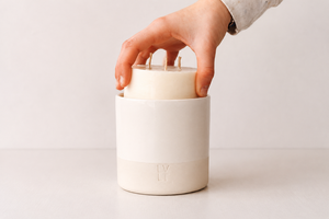 Salt Candle Vessel + Wax Candle Refill