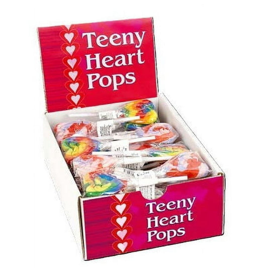 Valentine Teeny Swirled Heart Lollipops - 48 Count Display Box