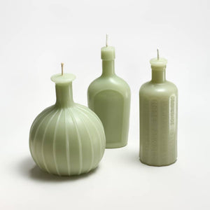 Greentree Home Candle, Bottles Unscented Handmade Beeswax Sculptural Candles