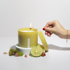 Vella & Co, Adventurous Oakmoss & Bergamot 16 Ounce Soy Candle, Green Glass