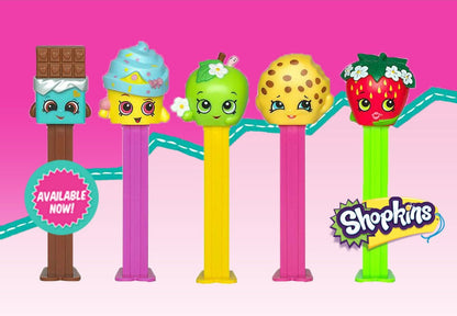 PEZ  Shopkins Collectable Candy Dispenser Blister Pack