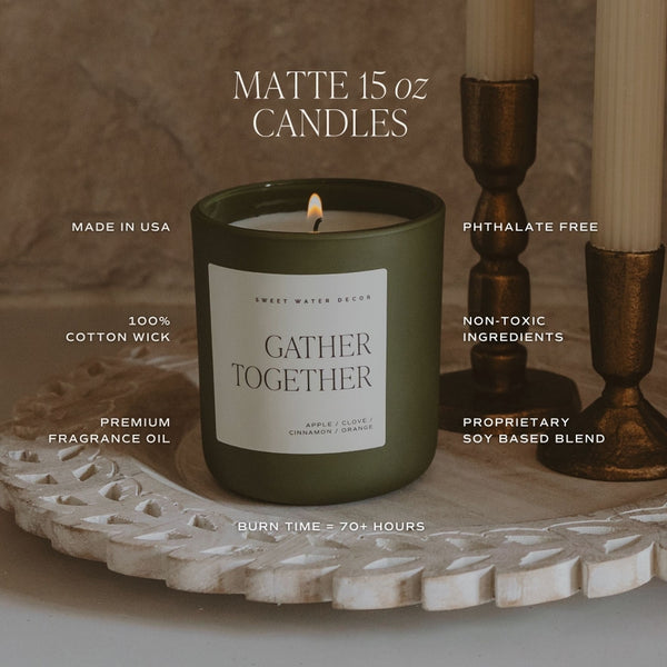 Sweet Water Decor Merry and Bright 15 oz Soy Candle, Matte Jar