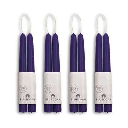 Hand-Dipped Beeswax Taper Candles - Bulk 4-Pair Bundle