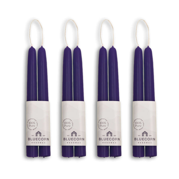 Hand-Dipped Beeswax Taper Candles - Bulk 4-Pair Bundle